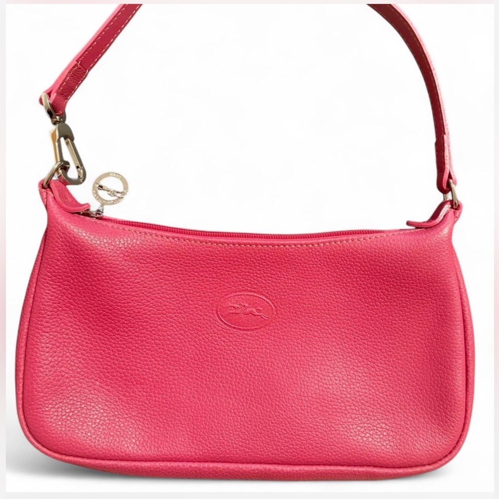 Longchamp Fuchsia Leather Shoulder Bag